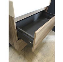 Badmöbel-Set Sanox Maxx Xl BxHxT 81 x 183 x 45,5 cm Frontfarbe eiche grau mit Waschtisch Keramik weiß