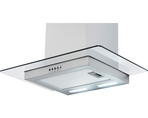 Dunstabzugshaube mit Glasablage und Beleuchtung