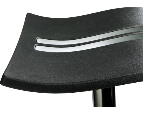 Vue détaillée d''une assise de tabouret de bar avec deux fentes