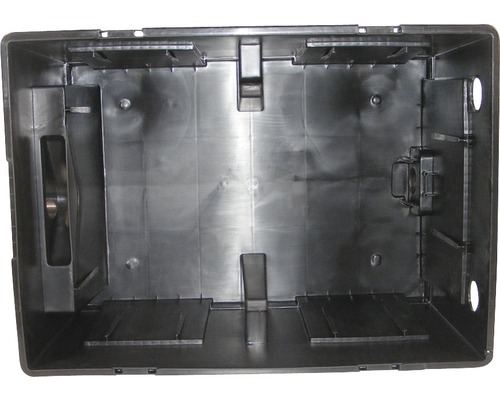 Leere schwarze Batteriebox