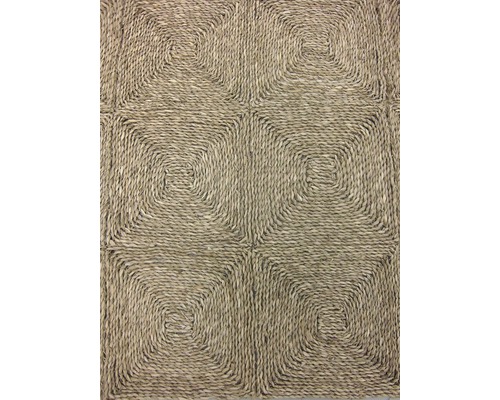 Tapis carré en fibres naturelles avec motif géométrique