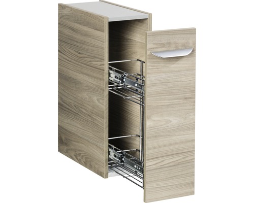Meuble bas de cuisine avec panier métallique coulissant