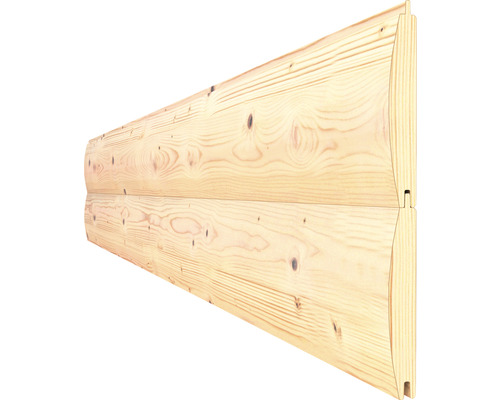 Zwei Blockbohlen aus Holz im Detail