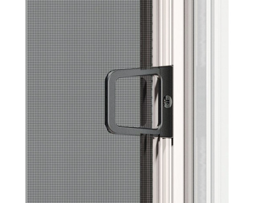 Vue détaillée d''une porte moustiquaire avec poignée