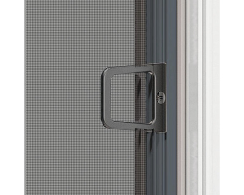 Vue détaillée d''une porte moustiquaire avec poignée