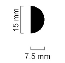 Skizze eines Viertelstabs mit den Maßen 15 mm mal 7,5 mm