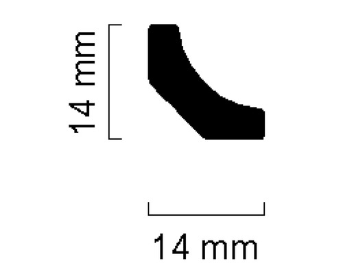 Baguette de profilé avec les dimensions 14 mm x 14 mm