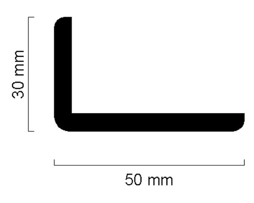 Profilé cornière en fer avec des dimensions de 30 mm et 50 mm