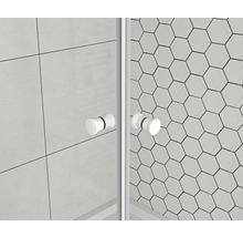 Porte pivotante basano Modena 78,8 cm en verre véritable clair blanc mat-thumb-3