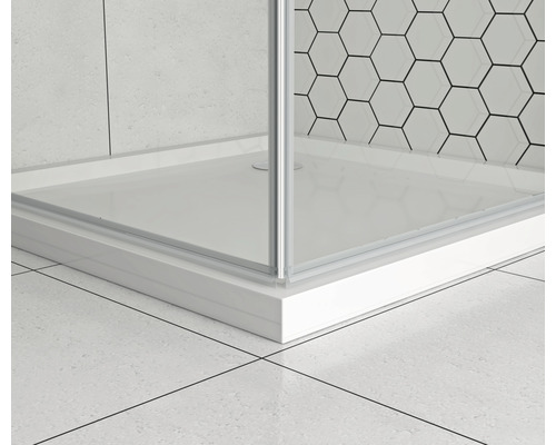 Porte pivotante basano Modena 78,8 cm en verre véritable clair blanc mat-0