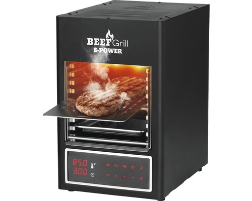 Beef Grill E-Power avec commandes numériques et aliments grillés à l''intérieur