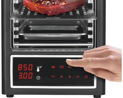 Gril à chaleur supérieure avec écran digital et steak