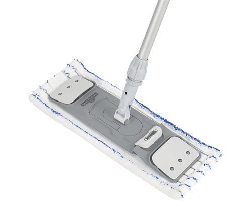 Balai à plat avec manche télescopique et housse en microfibre