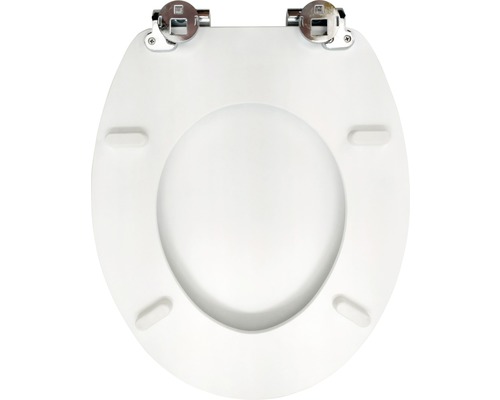 Toilettensitz aus Kunststoff mit verchromten Scharnieren