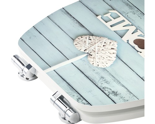 WC-Sitz mit Holzoptik, Herz und Schriftzug