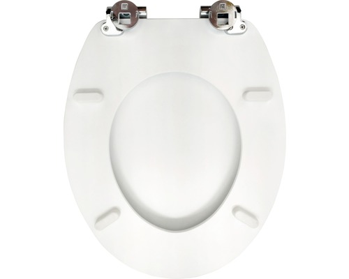Toilettensitz aus Kunststoff mit Chromscharnieren