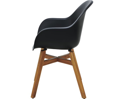 Fauteuil noir avec pieds en bois