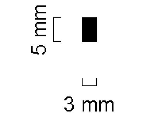 Abmessungen: 5 mal 3 Millimeter