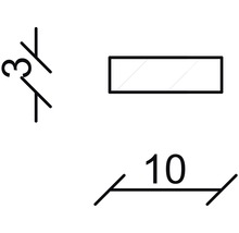Technische Zeichnung mit Maßangaben 3 und 10