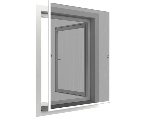 Moustiquaire fenêtre à cadre aluminium sans perçage blanc 120x140 cm