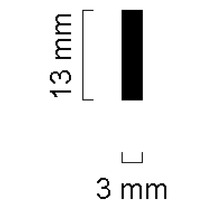 Abmessungen: 13 mm Höhe und 3 mm Breite