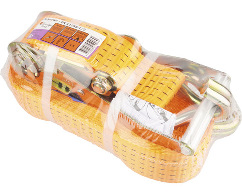 Spanngurt aus Polyester mit einer Länge von 8 Metern und einer Breite von 50 Millimetern, verpackt