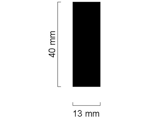 Dimensions : 40 mm de hauteur, 13 mm de largeur