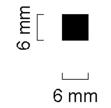 Abmessungssymbol mit Angabe von 6 mm