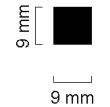Quadratische Form mit einer Seitenlänge von 9 mm