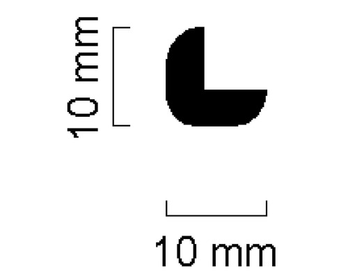 Profilquerschnitt mit einer Höhe und Breite von jeweils 10 Millimetern
