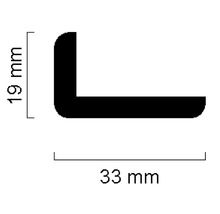 Abmessungen eines Winkelprofils: 19 mm und 33 mm