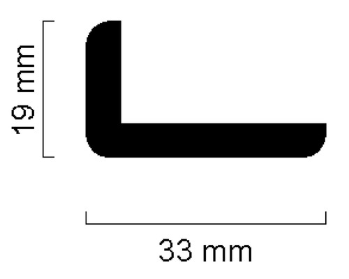 Dimensions d''un profilé d''angle : 19 mm et 33 mm