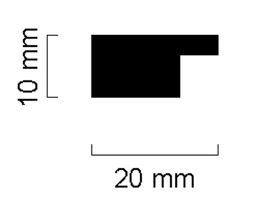 Vue de profil avec dimensions 10 mm et 20 mm
