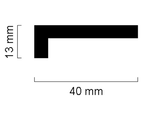 Baguette profilée mesurant 13 millimètres sur 40 millimètres