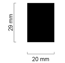Illustration d''une forme rectangulaire mesurant 29 mm x 20 mm.