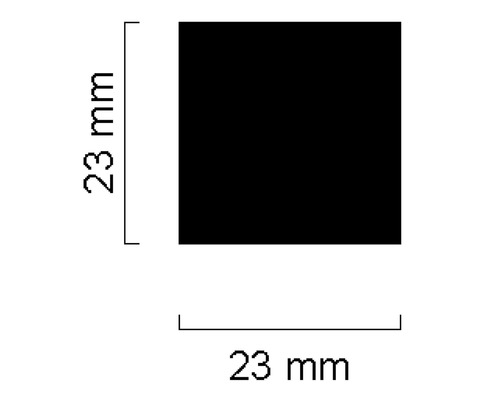 Quadrat mit einer Seitenlänge von 23 Millimetern