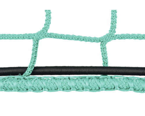 Gros plan d''un filet de trampoline avec élastique