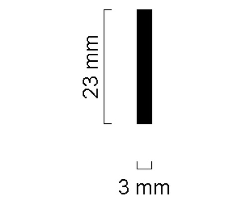 Dimensions : 23 mm de haut, 3 mm de large