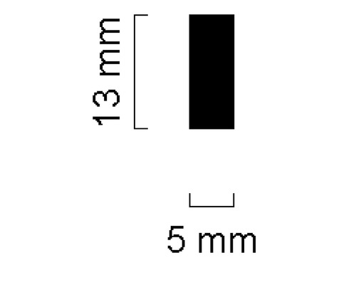 Abmessungen: 13 mm hoch, 5 mm breit