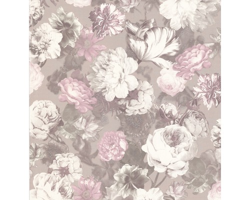 Papier peint intissé 02513-70 Floral marron beige Papier peint à motifs floraux pour la décoration murale
