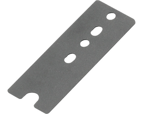 Plaque métallique avec trois trous et encoche