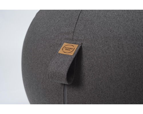 Ballon de gymnastique gris avec poignée et logo Sitting Ball