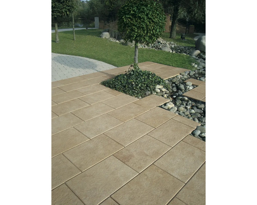 Dalle pour terrasses en béton iStone Basic ocre jaune rosé 60x40x4 cm