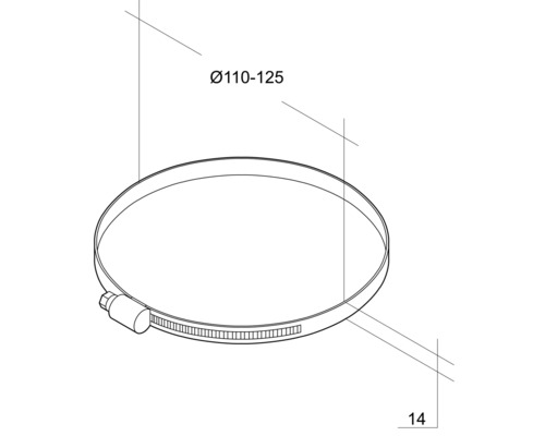 Collier de serrage d''un diamètre de 110 à 125 millimètres