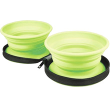 Reise Futternapf Hund Kiwi Travel Double Bowl grün 16,5 x 4,5 cm für unterwegs