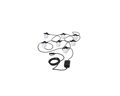 Guirlande lumineuse avec huit ampoules, câble et transformateur