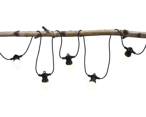 Guirlande lumineuse avec cinq lampes sur une branche