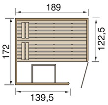 Massivholzsauna Weka Valida Eck GT inkl. 7,5 kW Ofen u.digitaler Steuerung ohne Fenster mit Ganzglastüre aus Klarglas