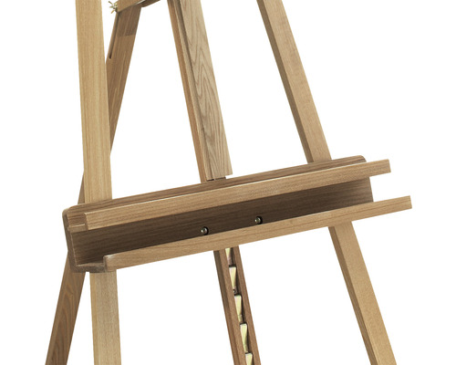 Vue détaillée d''un chevalet en bois avec support de toile