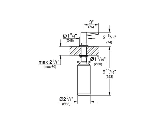 Dimensions d''un distributeur de savon